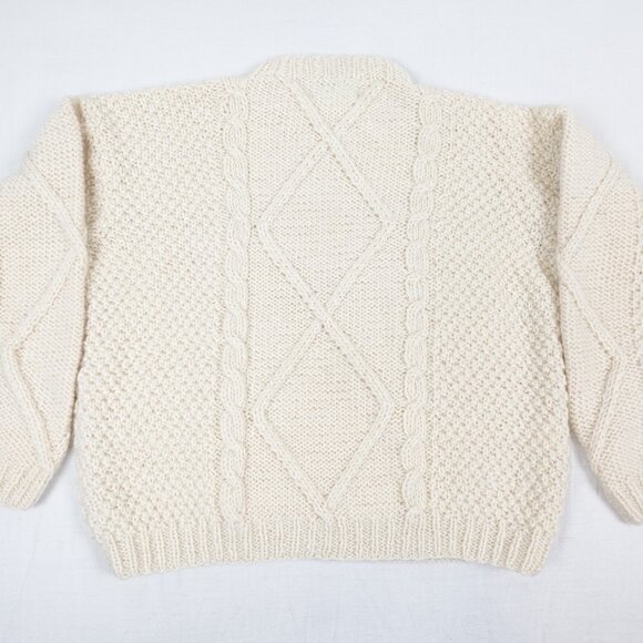 YETI Hand Knit Wool Sweater Women's XL Chunky Thick Cable Knit Pullover - Picture 8 of 10